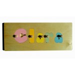Personalized Wooden Puzzle Vintage Style "Pastel"